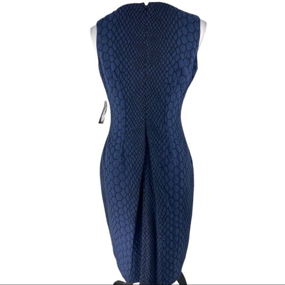 Nine West Women's NWT Blue On The Town Snakeskin Print Siren Career Dress 6/C34 - Picture 5 of 14